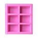 Gheawn the Cup Clearanceï¼�Silicone Homemade Making Rectangle Mould Soap DIY Cake Craft 6-Cavity Cake Mould Pink