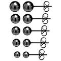 Spherical earrings Surgical steel earrings Round bead earrings set Size: 3 mm 4 mm 5 mm 6 mm 7 mm a total of 5 pairs Suitable for men and women
