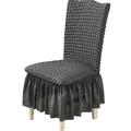 iOPQO Cushion Bubble plaid Stretch Dining Chair Covers Slipcovers Thick With Chair Cover Skirt Bubble Cloth One-Piece Chair Dark Grey Dark Gray