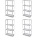 U-SHARE Knect-A-Shelf Fixed Height 4 Tier Storage System Unit Light Duty for Home Garage and Laundry Room 24 x 12 x 48 Gray (4 Pack)