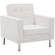 Fauteuil chaise siège lounge design club sofa salon revêtement de synthétique blanc - Blanc