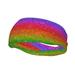 Easygdp Rainbow Glitter Sports Headband Non Slip Headband Unisex for Head Circumference 19.6 - 22.4 inch