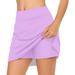 XLZWNU Skirts for Women Mini Skirt Purple Dress for Woman Womens Casual Solid Tennis Skirt Yoga Sport Active Skirt Shorts Skirt Athletic Skirt Skirts for Women Trendy 1PC Skirt Purple L