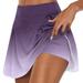 XLZWNU Skirts for Women Mini Skirt Purple Dress for Woman Womens Casual Prints Tennis Golf Skirt Yoga Sport Active Skirt Shorts Skirt Athletic Skirt Skirts for Women Trendy 1PC Skirt Purple M