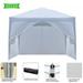 Topcobe 10 x 10 Pop up Canopy Tent Easy Set up Canopy Tent Canopy Tents for Outside Waterproof Folding Two Doors & Two Windows Tents and Canopies with Carry Bag Gazebo White