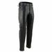Milwaukee Leather SH1987 Men s Black Leather Deep Pocket Motorcycle Over Pants with Side Laces 44