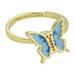 Deyared Ladies Butterfly Ring Delicate Colourful Crystal Butterfly Ring 2022 Fashion Cool Rotate Decompression Anxiety Opening Adjustabl Uniform Wonderful Gift Ring for Women on Clearance