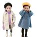 Esaierr 1-9 Years Girls Wool Blend Coats Jacket for Toddler Kids Long Sleeve Double Breasted Trench Jacket Button Fashion Clip Cotton Coats Outwear