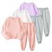 KYAIGUO Kids Toddler Girl Boy Fall Winter Sweatsuits Outfits for Baby Long Sleeve Top Long Pants Set Toddler Solid Colour Sweatpants Set for 1-12Y