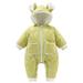 Shldybc Baby Fuzzy Bear Ear Romper Cute Thickenin Warm Cosy Zipper Hooded Jumpsuit for Cold Weather Toddler Casual Onesize Bodysuit on Clearance