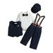 HIBRO Boy New Born Clothes Toddler Kids Boys Gentleman s Dress 4PCS Shirts + Vest + Pants + Hat Child Baby Outfits 0 2 Years