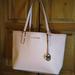 Michael Kors Bags | Michael Kors Tote Bag Leather Bag | Color: White/Silver | Size: Os