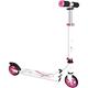 muuwmi Aluminium Scooter – Tretroller, 125 mm, ABEC 5, GS geprüft, höhenverstellbar, weiß-pink