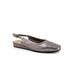 Women's Vittoria Sling Back Flat by SoftWalk in Pewter Metal (Size 6 M)