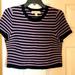 Michael Kors Tops | Michael Kors Ribbed Knit Crop Top | Color: Black/Purple | Size: S