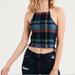 American Eagle Outfitters Tops | American Eagle Plaid Halter Festival Top Smocked Adjustable Stretchy Size Small | Color: Blue/Red | Size: S