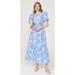Lilly Pulitzer Dresses | Lilly Pulitzer Ezralyn Maxi Dress 6 Blue Floral Belt Excluded See Pics For Flaw | Color: Blue | Size: 6