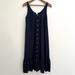 J. Crew Dresses | J Crew Cotton-Linen Button-Front Beach Midi Dress Ruffle Hem Navy Blue Small | Color: Blue | Size: S