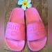 Gucci Shoes | Gucci Pursuit Gg Logo Rubber Slide On Pool Sandals Pink Fuchsia Eu 35 | Color: Pink | Size: Eu35