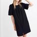 Madewell Dresses | Madewell Pleated Button-Front Shift Dress Black Xs | Color: Black | Size: Xs