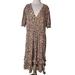 Anthropologie Dresses | Hutch Anthropologies Adelia Tiered Ruffled Plus Midi Dress Sz 1x Puff | Color: Brown/Tan | Size: 1x