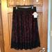 Lularoe Skirts | Lularoe Black/Red Lace Overlay Lola Skirt Nwt | Color: Black/Red | Size: L