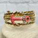 Lilly Pulitzer Jewelry | Lilly Pulitzer Sail Away Cuff Bracelet Multicolor Enamel Anchors Crystals Gold | Color: Gold/Red | Size: Os