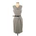 Calvin Klein Casual Dress - Sheath: Gray Plaid Dresses - Women's Size 4
