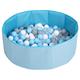 Selonis Children Colourfull Foldable Ballpit with 100 Balls, Blue:Grey/White/Transparent/Babyblue