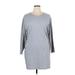 Project Runway Casual Dress - Mini Crew Neck 3/4 sleeves: Gray Marled Dresses - Women's Size X-Large