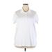 Lands' End Short Sleeve Polo Shirt: White Tops - Women's Size 2X