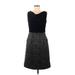 Lands' End Casual Dress - A-Line Cowl Neck Sleeveless: Black Color Block Dresses - Women's Size 6