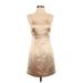 Forever 21 Contemporary Cocktail Dress - Mini: Tan Brocade Dresses - Women's Size Small