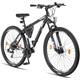 Licorne Bike Effect Premium Mountain Bike in 29 Inch Aluminium, Bicycle for Boys, Girls, Men and Women - 21 Speed Gears - Disc Brake Men's Bike - Black/White (2 x Disc Brakes)