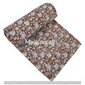 INDOCRAFTS Indian Handmade kantha quilt indian block print kantha throw Twin beadspread Brown kantha quilt indian kantha cotton kantha blanket