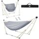 Anyoo Hammock & Hammock Chair with Foldable Stand, Dual Use Portable Hammock Stand Set for Indoor, Outdoor Hammocks