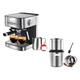 EPIZYN coffee machine 20 Bar For Home Barista Coffee Maker Espresso with Milk Frother Wand for Cappuccino Latte Mocha Machiato coffee maker (Color : CM6866 N BCG300, Size : AU)