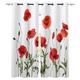 AHJJK Blackout Curtain Red poppy Eyelet Thermal Insulated Curtain Super Soft Solid Lining Fabric Ring Top Blackout Panel for Children's room & Living room bedroom 2 Panels 43.3 x 84.6 inch