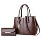 F Fityle Ladies Handbag Purse Set Fashion Pouch Chic Gift Trendy Women Shoulder Bag Tote Bag for Spring Outdoor Summer Traveling, Coffee Color