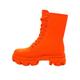 Cape Robbin Chrisley Combat Boots for Women - Platform Boots with Chunky Block Heels - Womens High Tops Lace Up Booties, Orange, 5 UK