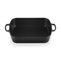 Le Creuset Signature Enamelled Cast Iron Rectangular Roasting Dish, 37 cm, 6.6 Litres, Matte Black, 20184370000422