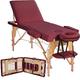 HSRG 3 Section Folding Portable Massage Table, 84" Salon Beauty Couch Tattoo Spa Therapy Bed, Adjustable Lash Bed Massage Bed Tattoo Table, for Spa Treatments & Tattoos, Burgundy