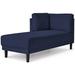 ROOM FULL 65" Mid-Century Modern Fabric Corner Lounge Chair Wood in Blue | 34.25 H x 32 W x 65.25 D in | Wayfair ZFZ-WF294894AAC