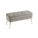 ROOM FULL Storage Ottoman, Bedroom End Bench Solid + Manufactured Wood/Wood/Velvet in Gray | 20.08 H x 40.94 W x 15.75 D in | Wayfair