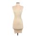 Shein Casual Dress - Party V-Neck Sleeveless: Tan Print Dresses - Women's Size Small