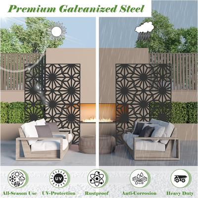 CUSchoice Outdoor Metal Privacy Screens for Balcony Patio and Garden - 48.31"L X 15.75"W x 70.75"H