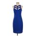 Bisou Bisou Cocktail Dress - Bodycon: Blue Solid Dresses - Women's Size 4