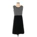 Ann Taylor LOFT Outlet Casual Dress - A-Line Scoop Neck Sleeveless: Black Color Block Dresses - Women's Size Small Petite