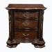 Wenty Formal Traditional 1Pc Nightstand Only Cherry Solid Wood 3-Drawers Intricate Accents Glides Bronze Hanging Pulls Bedroom Furniture_30" H x 30" W Wood | Wayfair