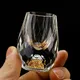 Luxury Crystal Glass Vodka Sake Shochu Glass Bar Liqueur Double Bottom Gold Foil Glass Tea Cup